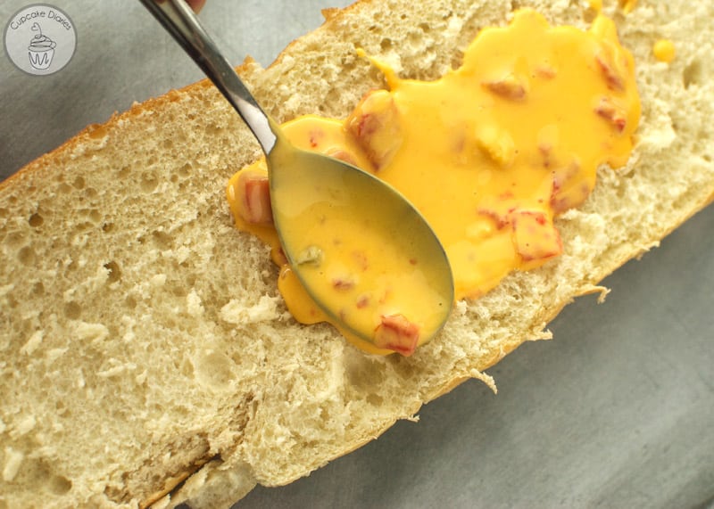 Queso French Bread - A perfect appetizer for a football party!