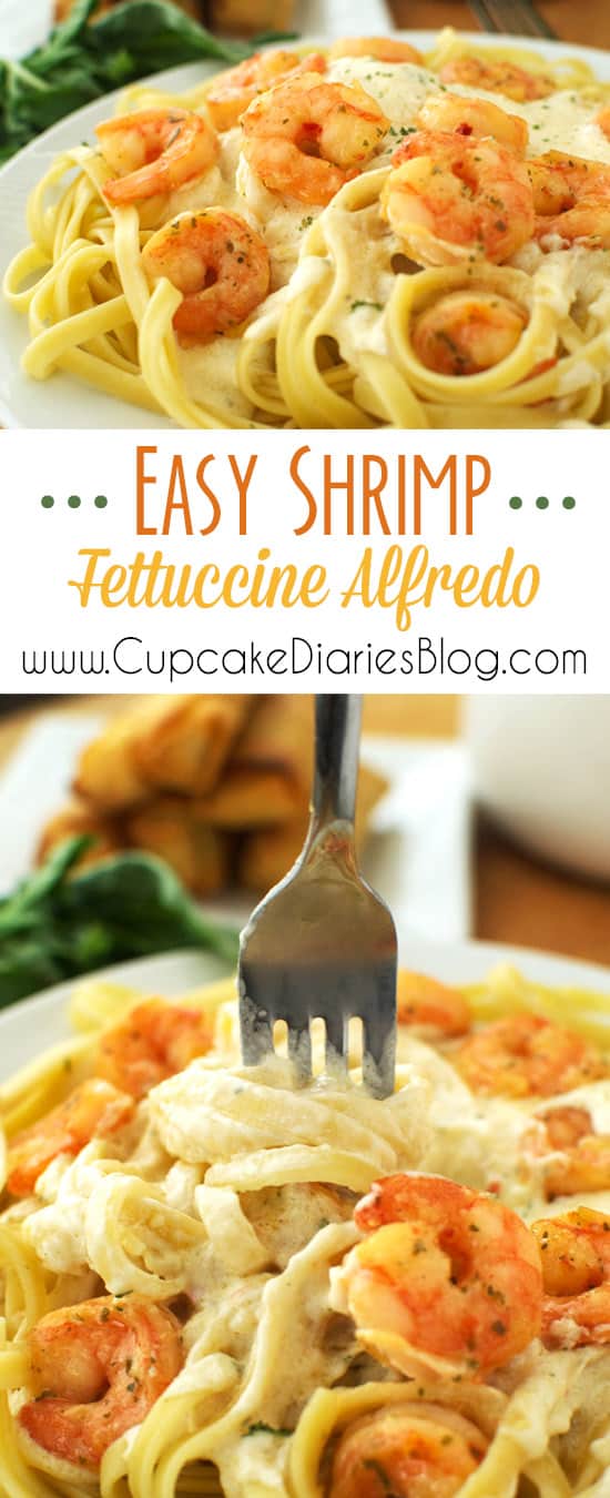Easy Shrimp Fettuccine Alfredo