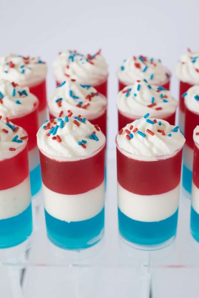 Patriotic Jello and Cream Push Pops