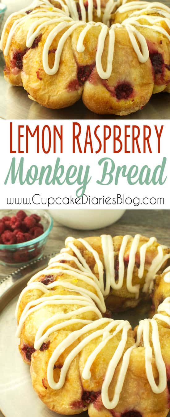 Lemon Raspberry Monkey Bread - A sweet and citrusy bread for breakfast or brunch