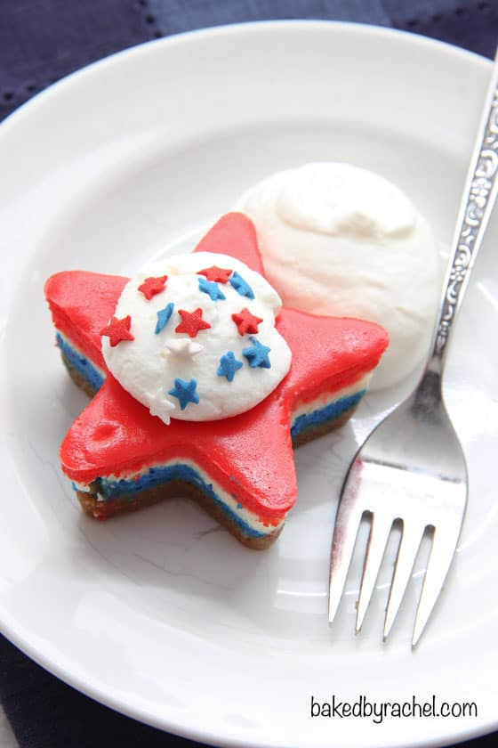 Mini Red, White and Blue Star Cheesecakes