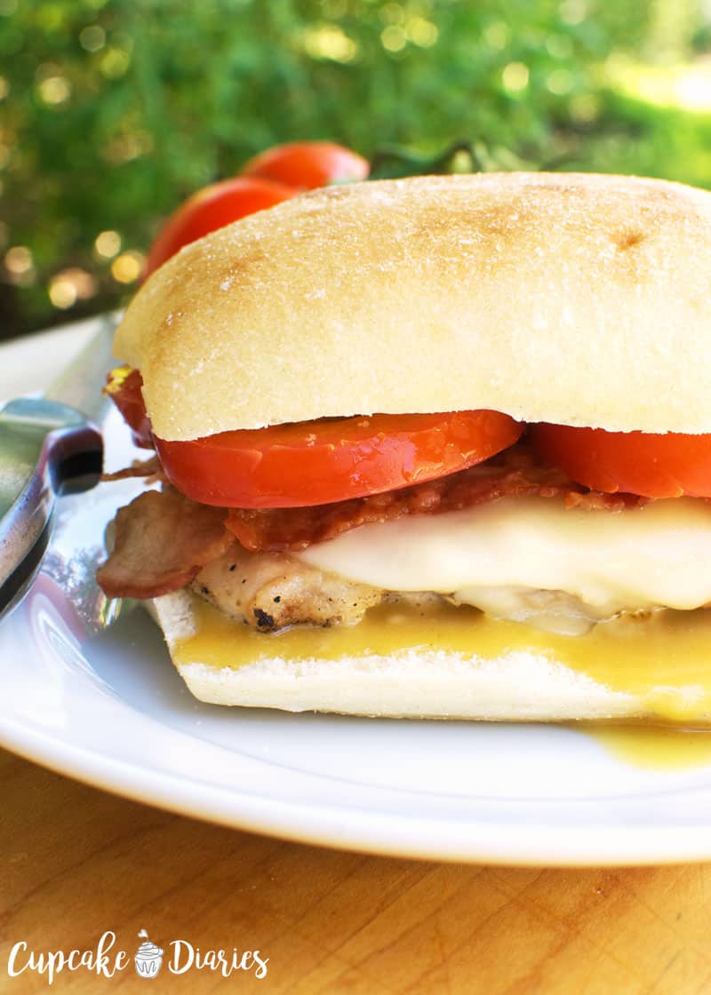 Grilled Chicken Bacon Sandwich with Honey Mustard Sauce