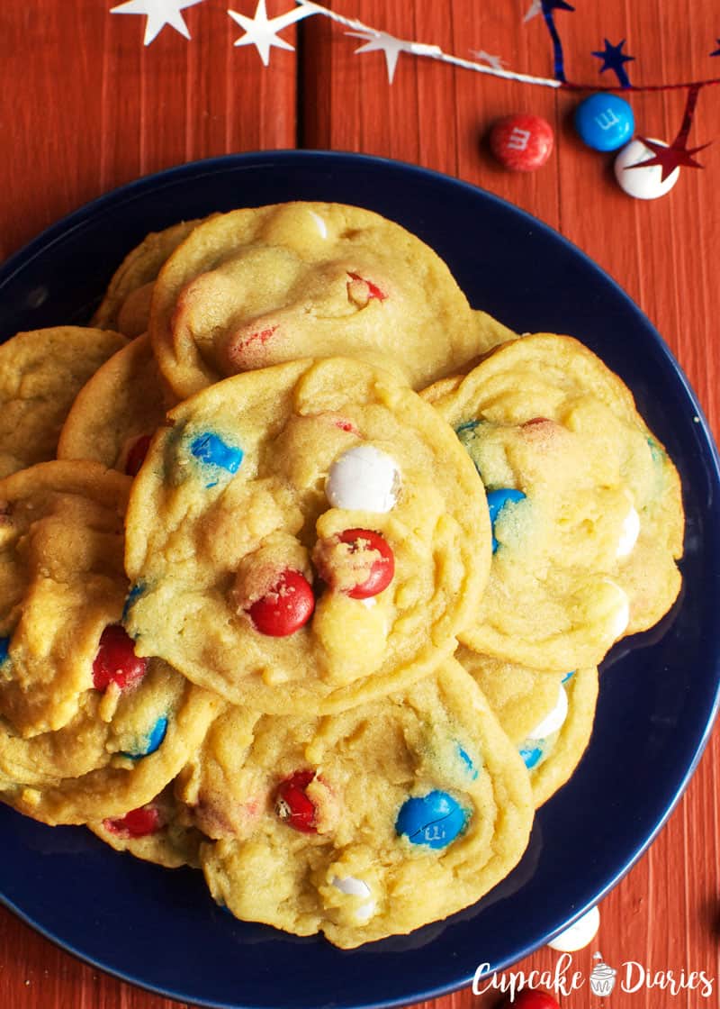 patriotic m&m cookies