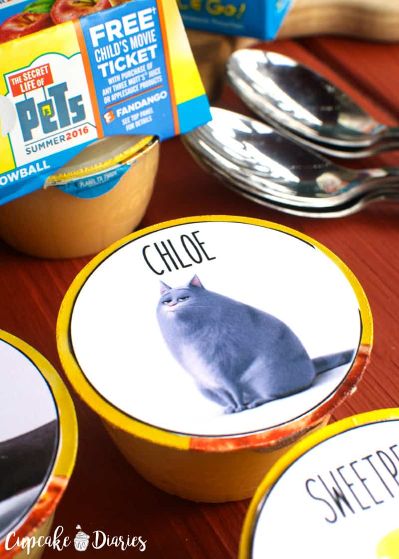"The Secret Life of Pets" Printable Applesauce Cup Toppers