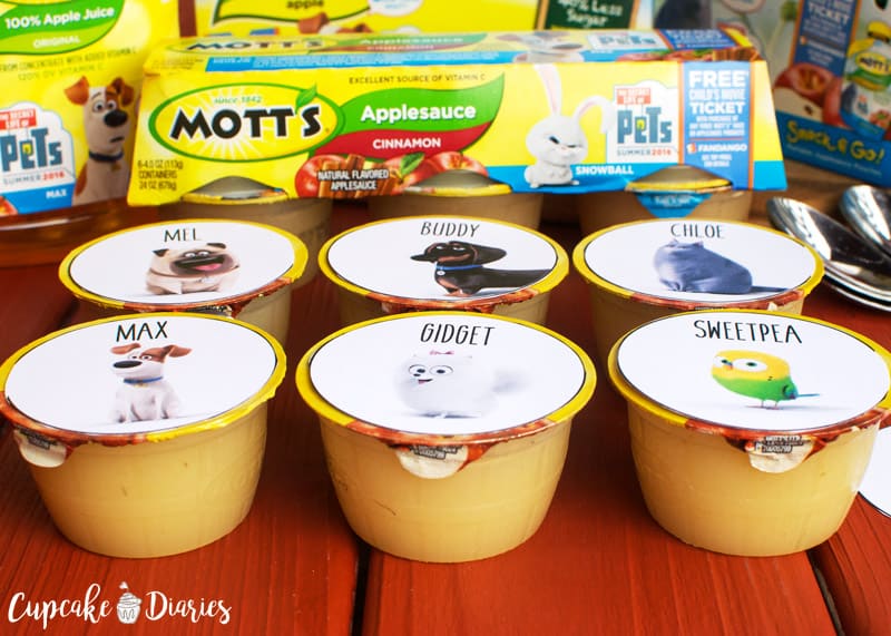 "The Secret Life of Pets" Printable Applesauce Cup Toppers