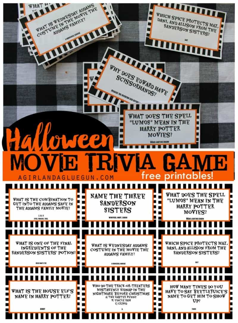 Printable Halloween Movie Trivia Game - 30 Days of 