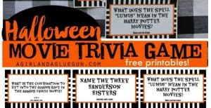 Printable Halloween Movie Trivia Game – 30 Days of Halloween: Day 24