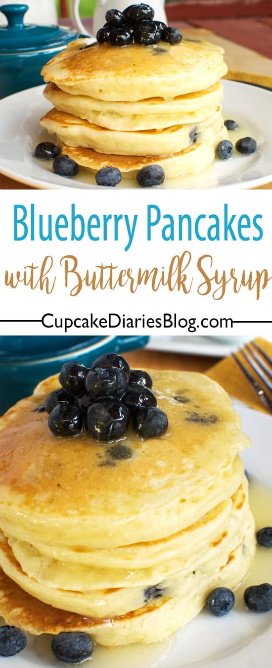 Blueberry Pancakes with Warm Buttermilk Syrup