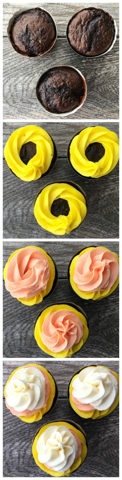 Candy Corn Cupcakes Steps