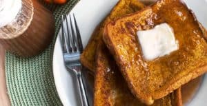 Pumpkin French Toast with Cinnamon Syrup