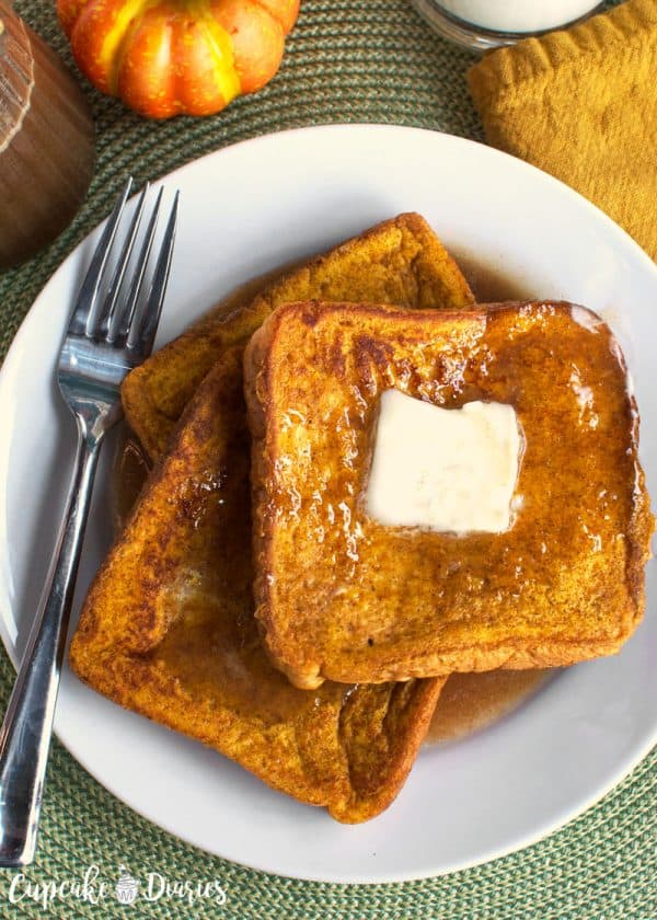 Pumpkin French Toast with Cinnamon Syrup