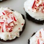 Chocolate Cookies with Peppermint Buttercream Frosting