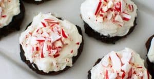 Chocolate Cookies with Peppermint Buttercream Frosting