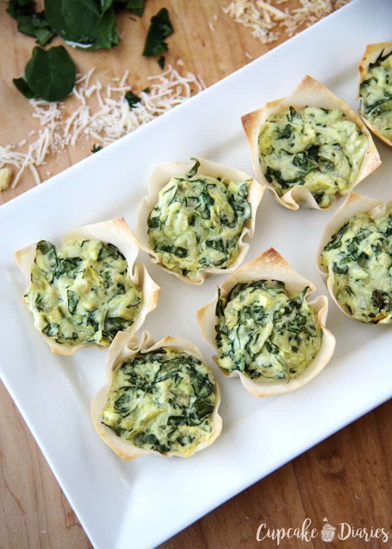 Spinach and Artichoke Dip Cups - Cupcake Diaries