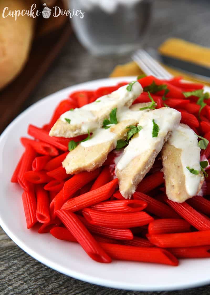 Chicken Penne Alfredo for Valentine's Day