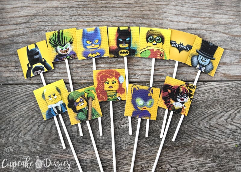 Lego Batman Cupcakes with Free Printable Toppers