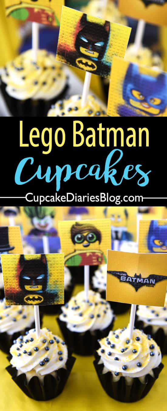 Lego Batman Cupcakes with Free Printable Toppers