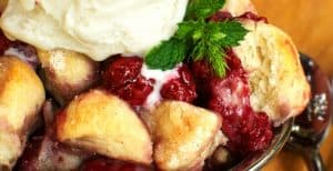 Easy Raspberry Biscuit Cobbler