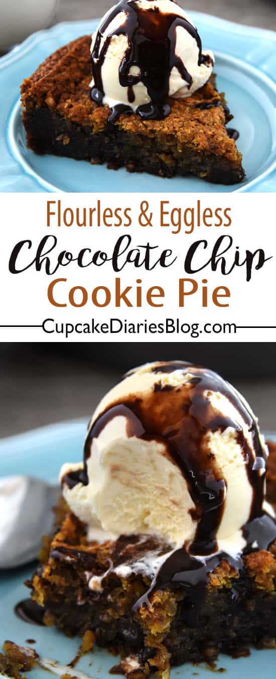 Flourless Chocolate Chip Cookie Pie