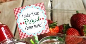 Strawberry Teacher Gift with Free Printable Tag