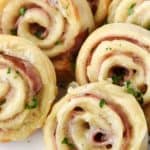 Easy Ham and Cheese Pinwheels - A ham and cheese sandwich rolled up into a fun pinwheel! They're easy to make and fun to eat.