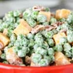 Green Pea Salad - Every picnic and BBQ needs a good side dish! Green Pea Salad is easy and the perfect chilled side dish for just about any meal.