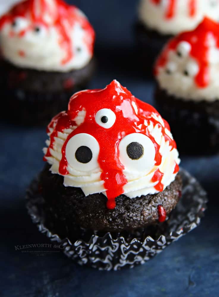 Ghoulish Monster Halloween Cupcakes