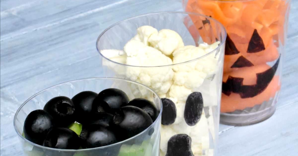 Halloween Vegetable Cups 30 Days of Halloween 2017 Day 7 Cupcake