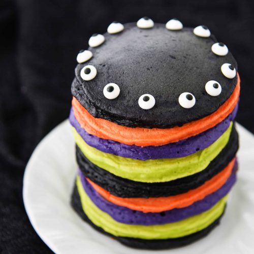 Colorful Halloween Pancakes 30 Days of Halloween 2017 Day 23