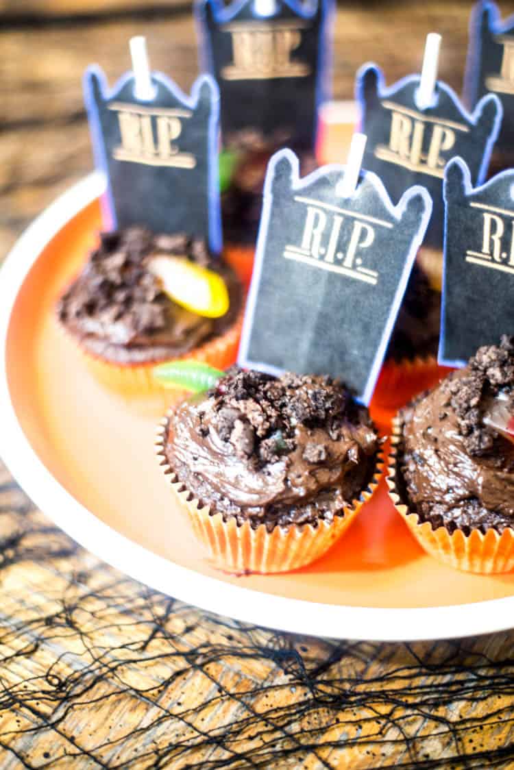 Dirt and Worms Cupcakes