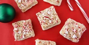 Peppermint and White Chocolate Krispy Treats