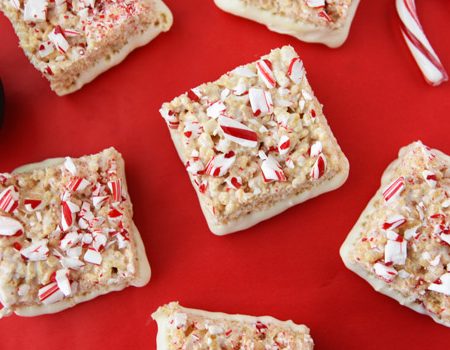 Peppermint and White Chocolate Krispy Treats
