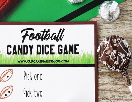 The kids are going to love playing this Football Candy Dice Game during the Super Bowl or at a football themed birthday party!