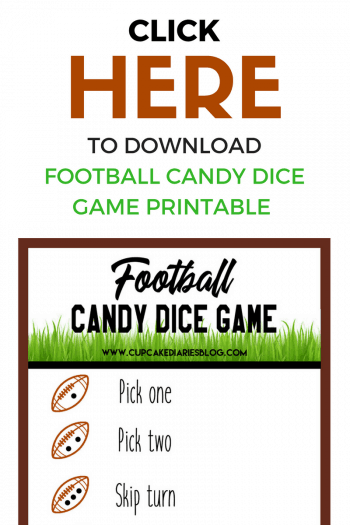 Football Candy Dice Game - The kids are going to love playing this Football Candy Dice Game during the Super Bowl or at a football themed birthday party!