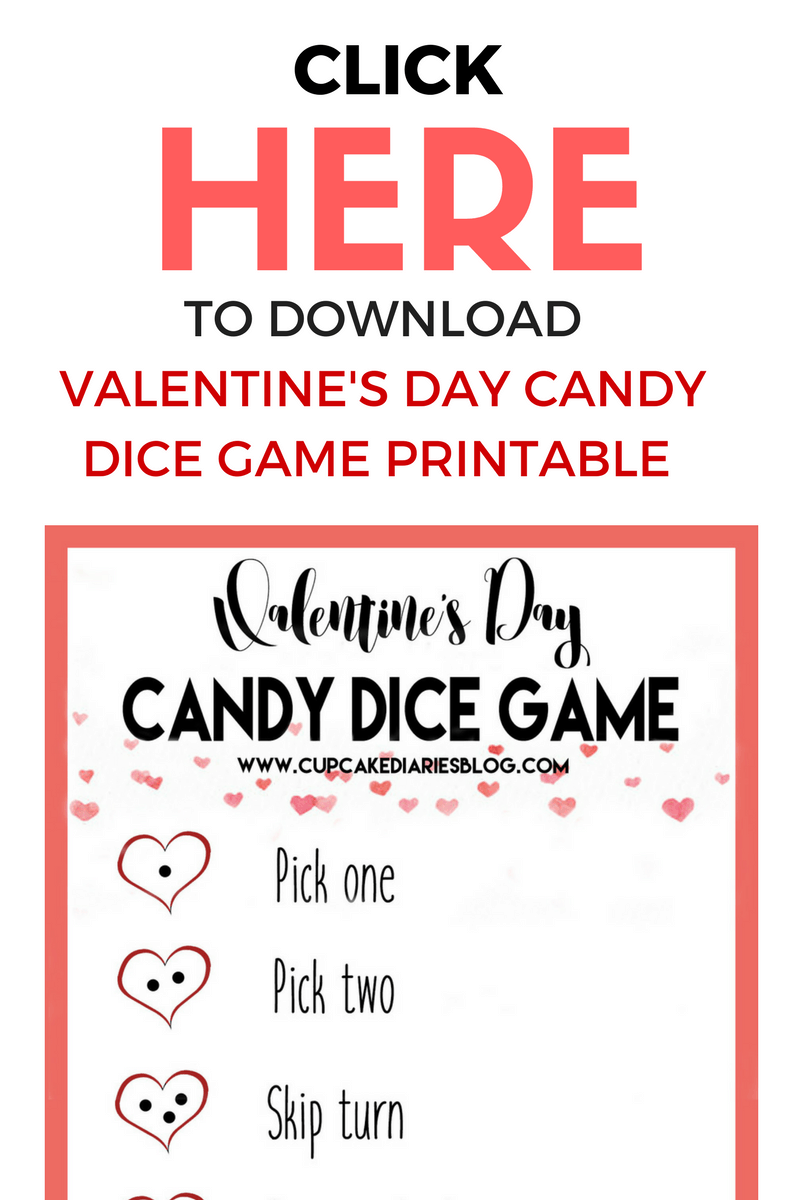 Valentine's Day Candy Dice Game - A perfect game to play during a classroom party or at home with the family!