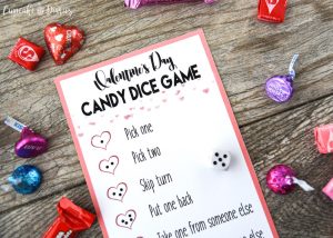 Dice game candy valentine valentines printable print card party bend crinkle cardstock prefer doesn so Valentine's Day Candy Dice Game