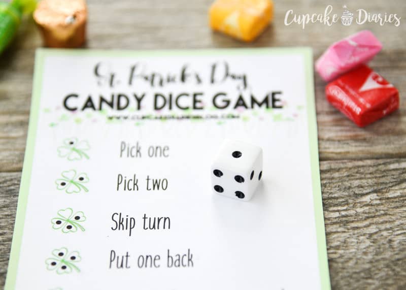 The kids are going to love celebrating St. Patrick's Day with a candy dice game! So easy and fun for kids of all ages.