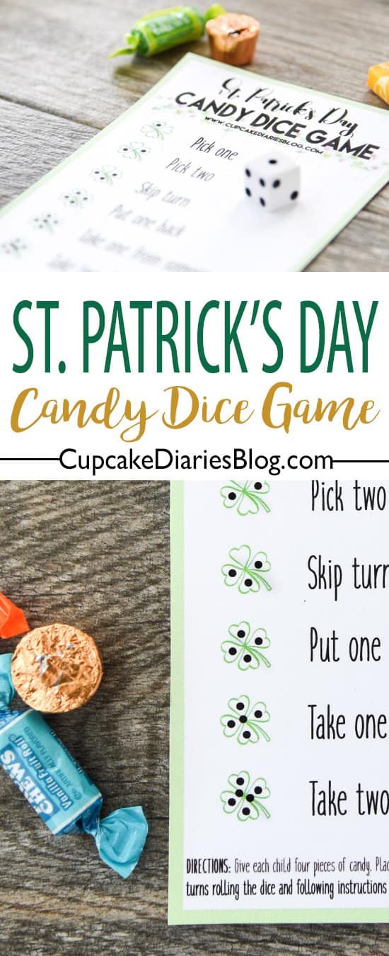 The kids are going to love celebrating St. Patrick's Day with a candy dice game! So easy and fun for kids of all ages.