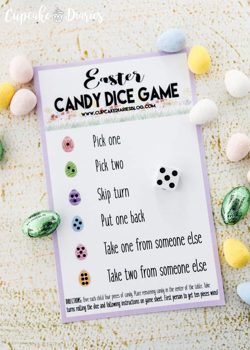 Easter Candy Dice Game Cupcake Diaries
