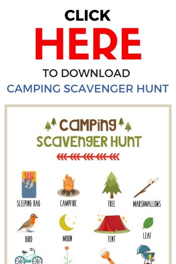 Whether you're out in the woods or having a campout in the backyard, a camping scavenger hunt is the perfect activity for the kids!