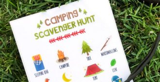 Whether you're out in the woods or having a campout in the backyard, a camping scavenger hunt is the perfect activity for the kids!