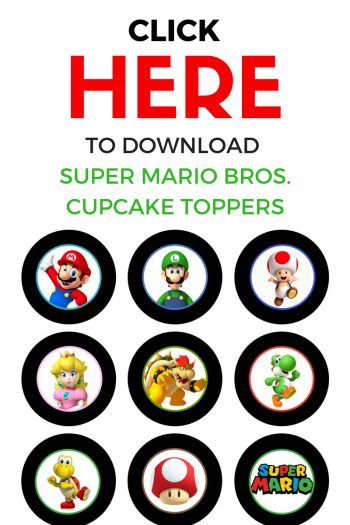 Every birthday party needs dessert! Super Mario Bros. cupcakes are so easy to make and you can download the printable toppers right here for free!