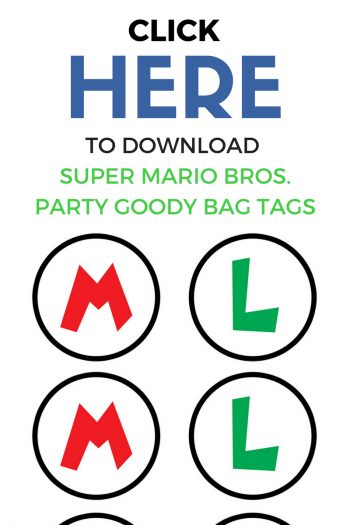 Super Mario Bros. Birthday Party Goody Bag Tags