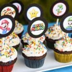 Every birthday party needs dessert! Super Mario Bros. cupcakes are so easy to make and you can download the printable toppers right here for free!