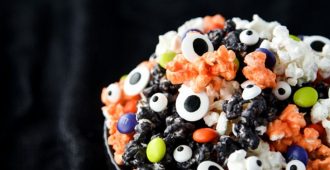 Colorful Halloween Popcorn is great for Halloween parties!