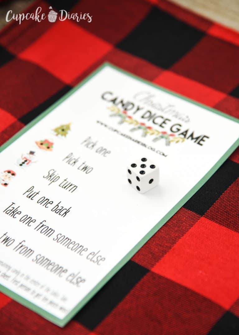 Christmas Candy Dice Game Printable Game for Kids Cupcake Diaries