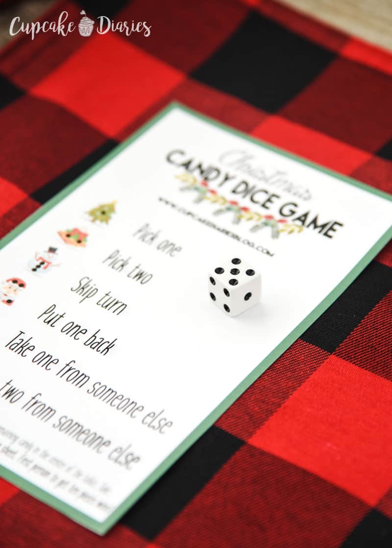 Free Printable Christmas Candy Dice Game