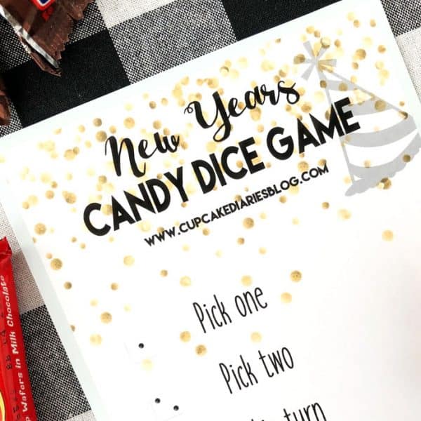 The kids will love playing New Year's Candy Dice Game this New Year's Eve!
