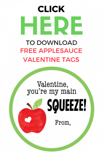 Click to download FREE Applesauce Valentines tags for your child's class!