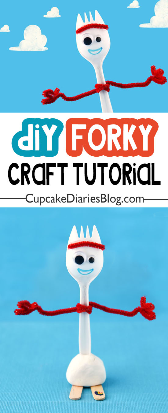 How to Make Forky from Toy Story 4 Craft Tutorial Cupcake Diaries